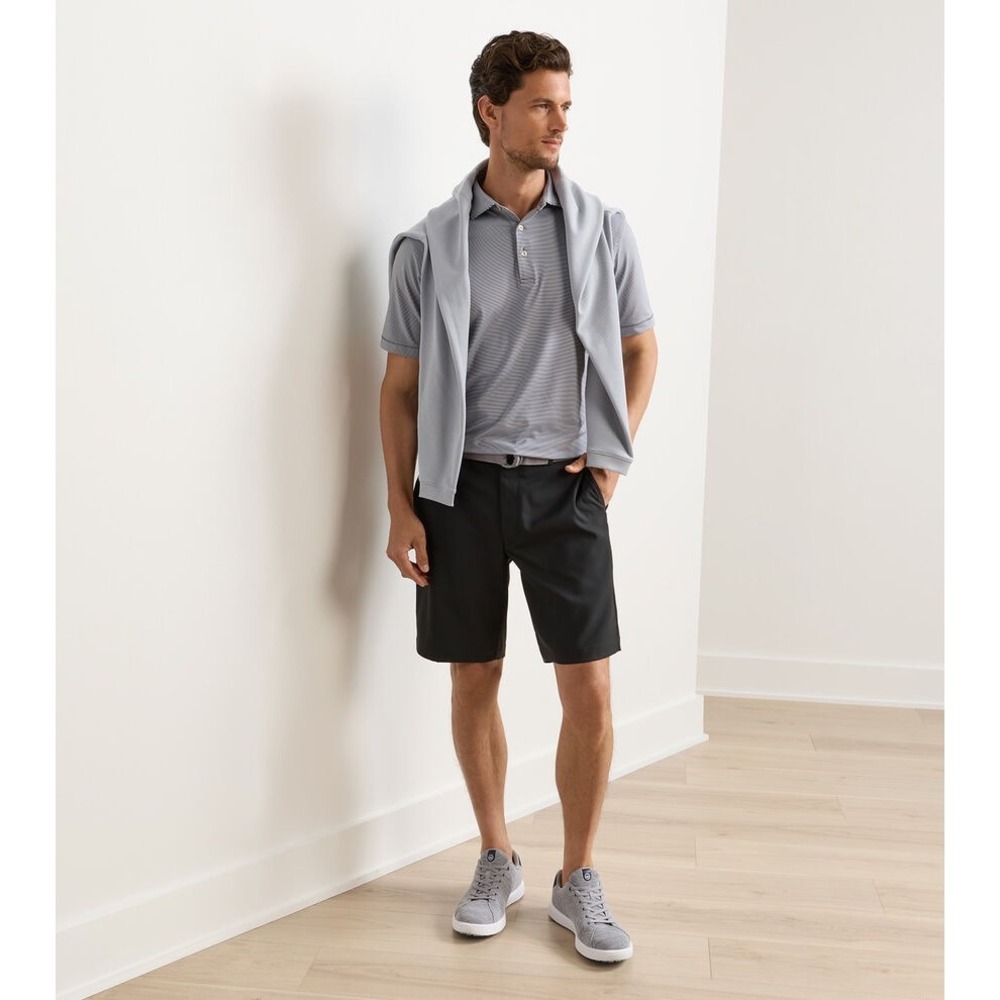 Peter Millar Crown Sport Mens 36L Golf Shorts Black Performance Classic Fit‎